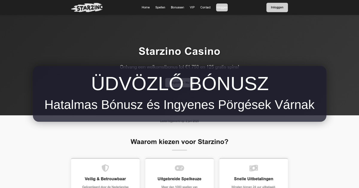 Starzino Casino welcome bonus