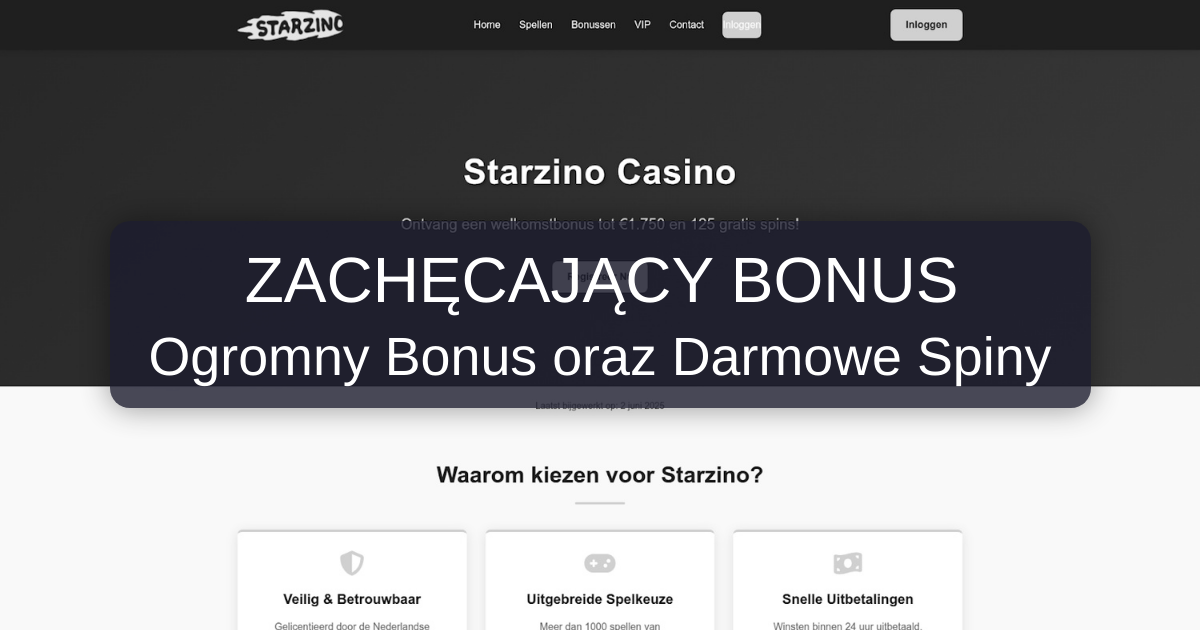 Starzino Casino welcome bonus