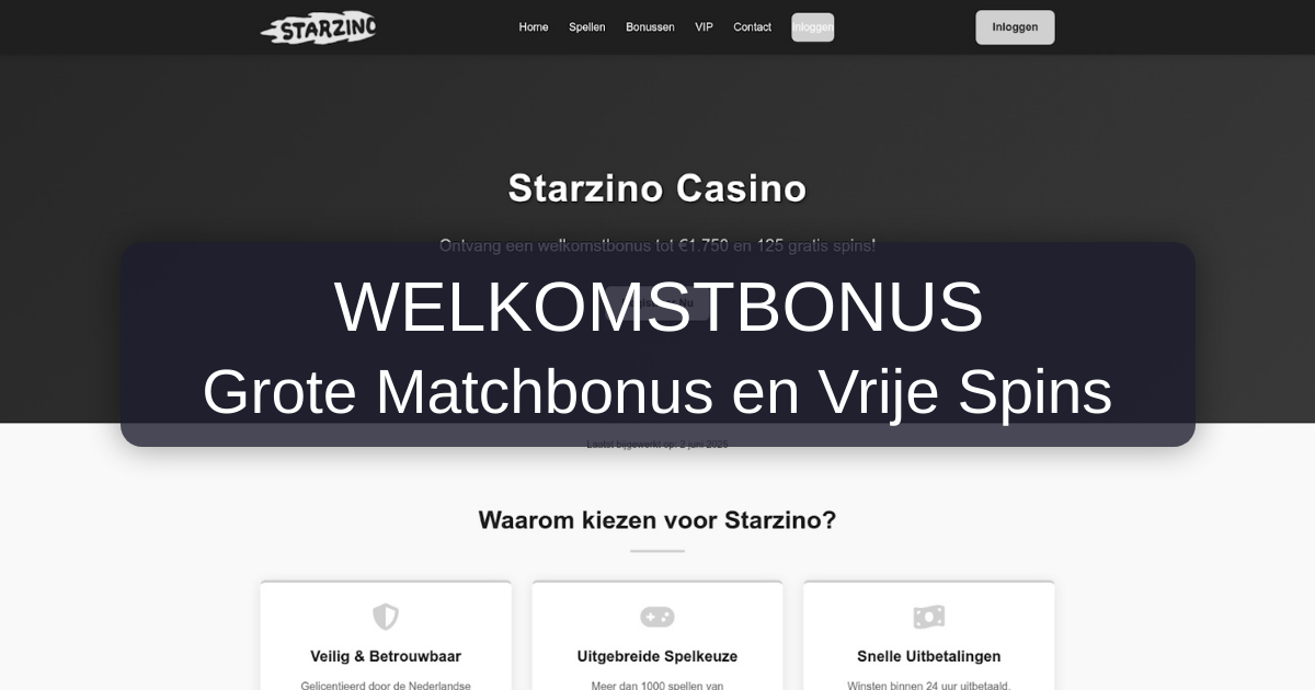 Starzino Casino welcome bonus