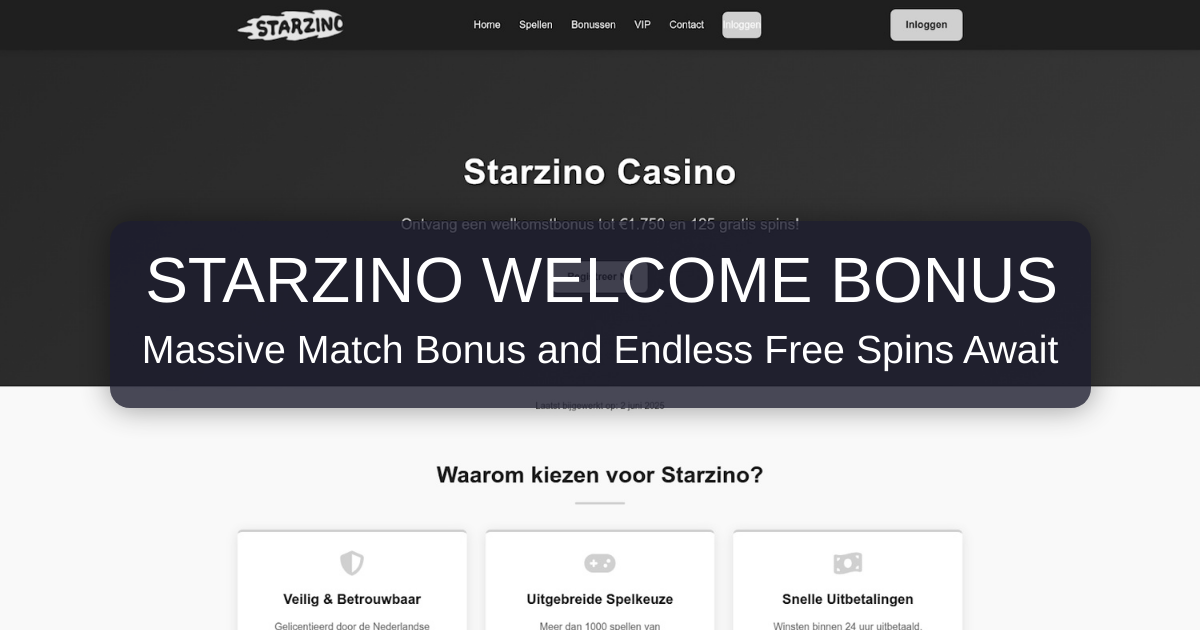Starzino Casino welcome bonus