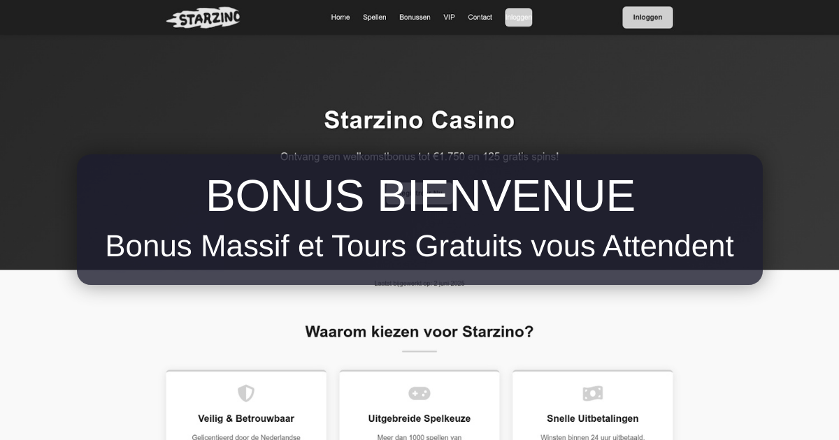 Starzino Casino welcome bonus
